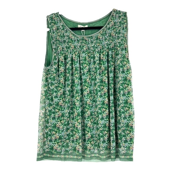 MAX Studio - Womens Green Floral Mesh Pullover Top Size Large NWT - Picture 3 of 12